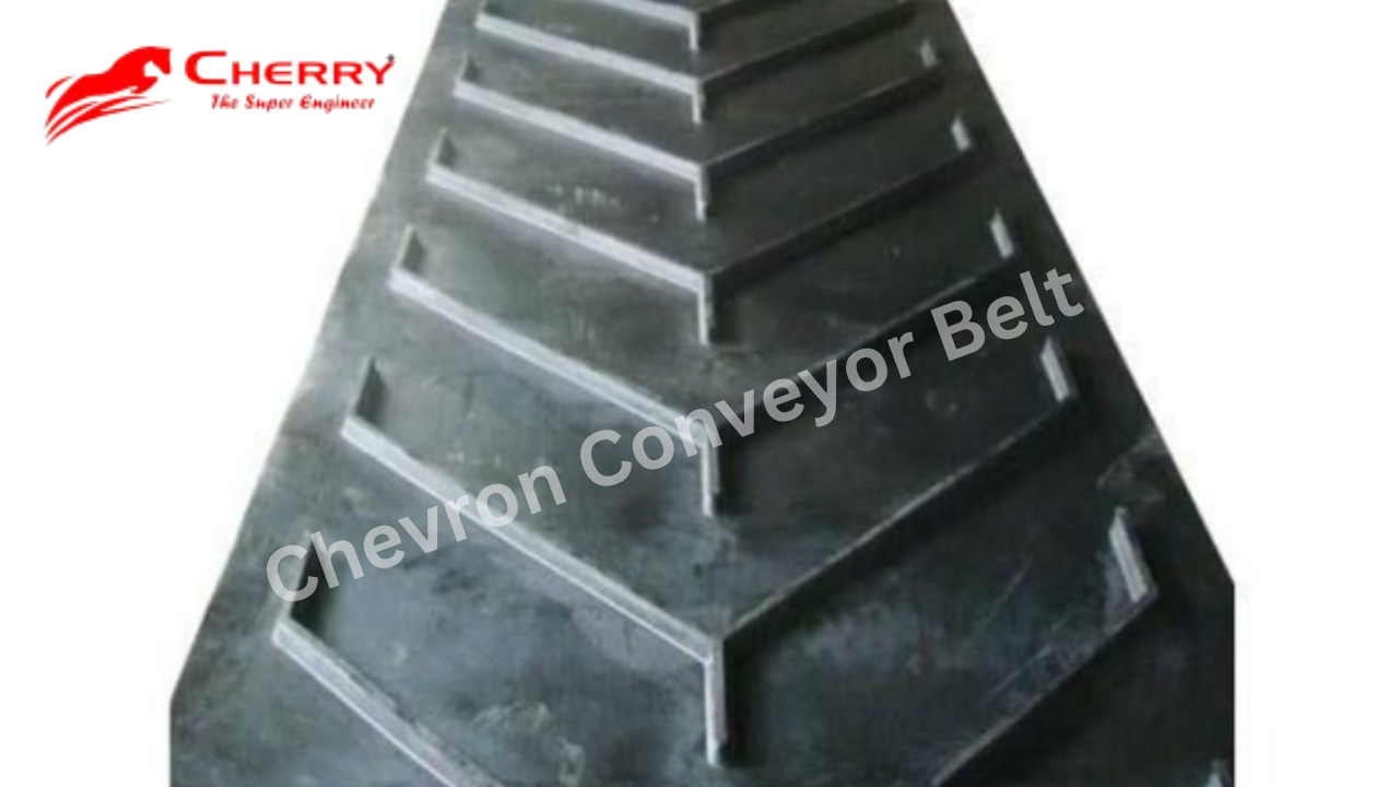 CHERRY RUBBER CHEVRON CONVEYOR BELT