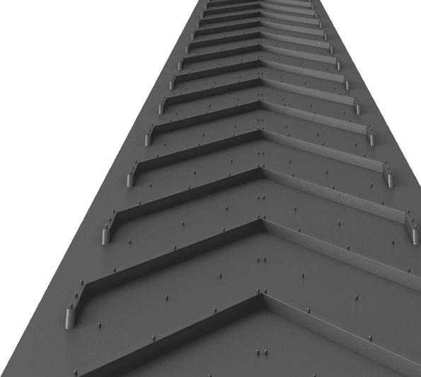 CHERRY CHEVRON RUBBER CONVEYOR BELT